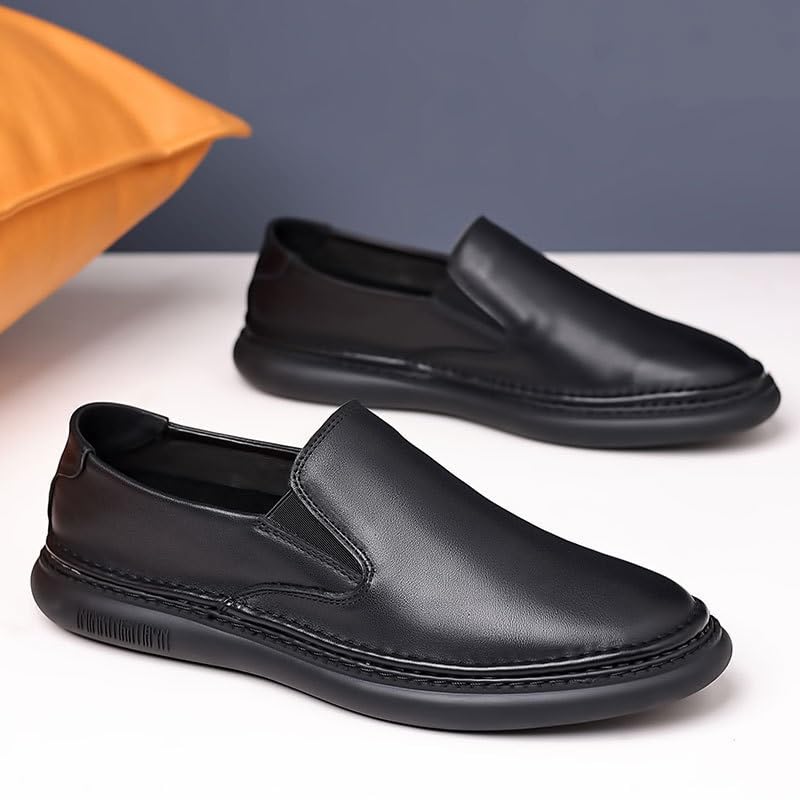 Men's Resistant Work Oxford Men Loafers Casual Slip On Shoes Soft Lightweight Driving Boat White Big Size Shoe(D,9.5)3