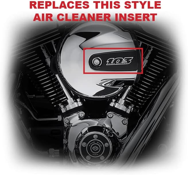 Miniatura 5 de Kustom Cycle Parts - Funda para filtro de aire de calaveras blancas y negras, sustituye a Harley Davidson Twin Cam  103 Insert. Fabricado con