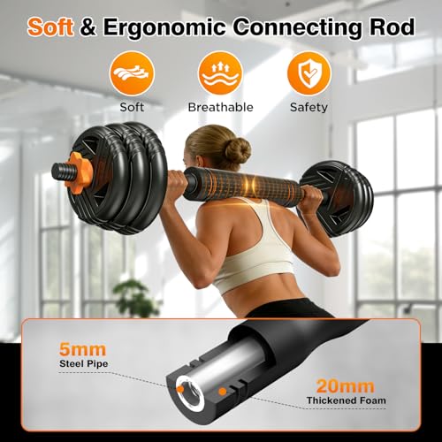 Image of 33 /44 /66 /88lbs Adjustable Dumbbell Set with Connector for Home Gym Workout | 5 in 1 Free Weights Dumbbells Set, Weights Set Used as Barbell, Kettlebells, Push up Stand, Weight Plate