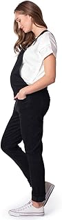 Seraphine Mono de maternidad de mezclilla para mujer, color negro