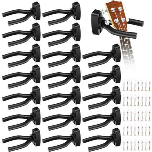 hidyuuoo 20Pcs Guitar Hangers, Guitar Bass Stand Wall Mount Hanger Hook with Screws, Ukulele Banjo...