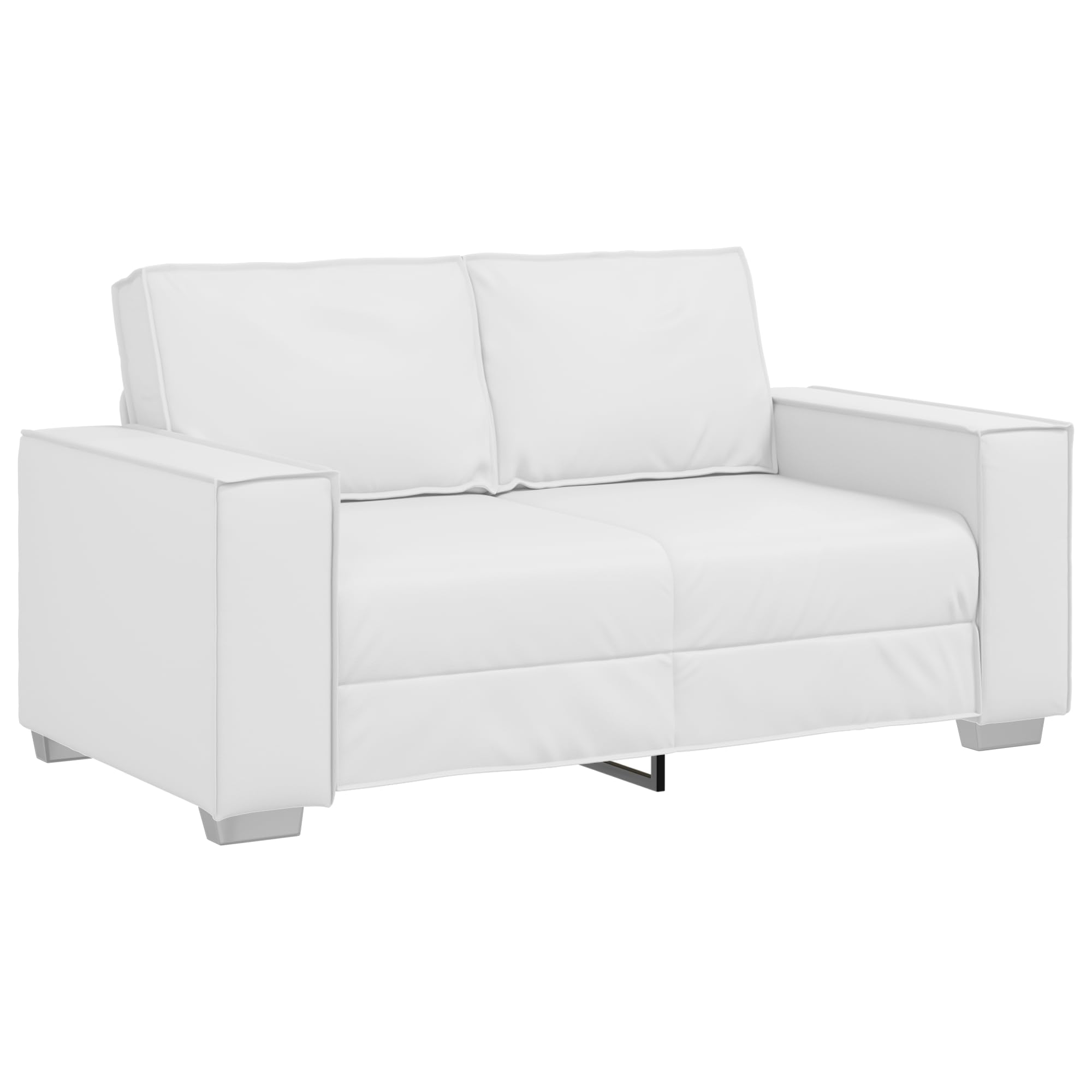 Werkzeugfreie Montage Couches Sofa 2-Sitzer Weiß 120 cm Kunstleder