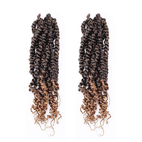 Toyotress Tiana Passion Twist Hair - 14 inch 2 PcsPre-twisted Crochet Braids Ombre Blonde, Synthetic Braiding Hair Extenstion (14 Inch, T27)