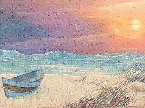 Dundee Deco DDAZBD9241 Frise murale autocollante à décoller et à coller – Bleu naturel, orange, violet, bordure murale de mer, design rétro, 4,57 m x...