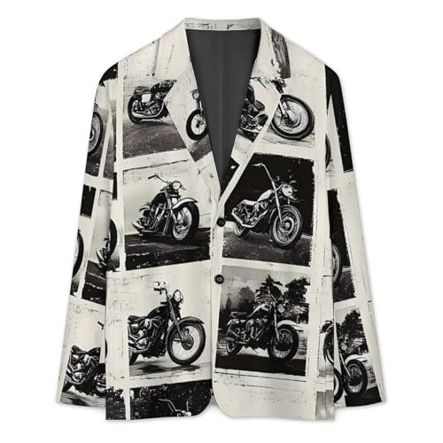 Vintage Motorcycles Classic Suits Blazer for Men Business Tuxedo Jacket Sport Coat Two Buttons3