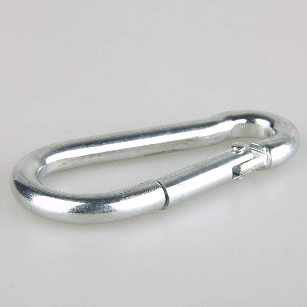 Mousqueton Lourd, Clip Crochet 6 Pièces Clip Mousqueton Fermoir à Ressort Crochet en Acier Allié Porte-clés Clip Convient pour Laisse Chien Voyage Super Durable (Argent, 80x38mm)