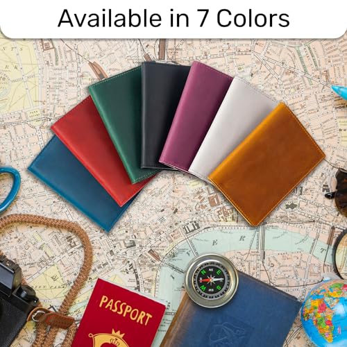 Hifa PH-1-GRAY Leather Passport Holder, Handmade Passport Cover With Card And Ticket Slot - Genuine Leather, Elegant Design, Easy Access - Passport Case, Passport Wallet thumb #8