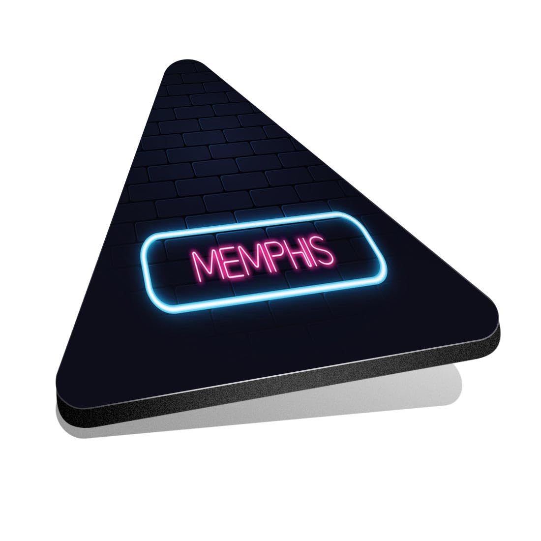 1x Triangle MDF Magnet 6cm - Neon Sign Design Memphis Name - Fridge Locker Office Whiteboard Toolbox #352297