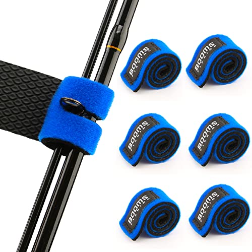 Booms Fishing RS3 Fishing Rod Wrap Pole Straps, Hook & Loop Fishing Rod Belts, Fishing Rod Ties for Casting Rods, Spinning Rods and Fly Rods C: Blue