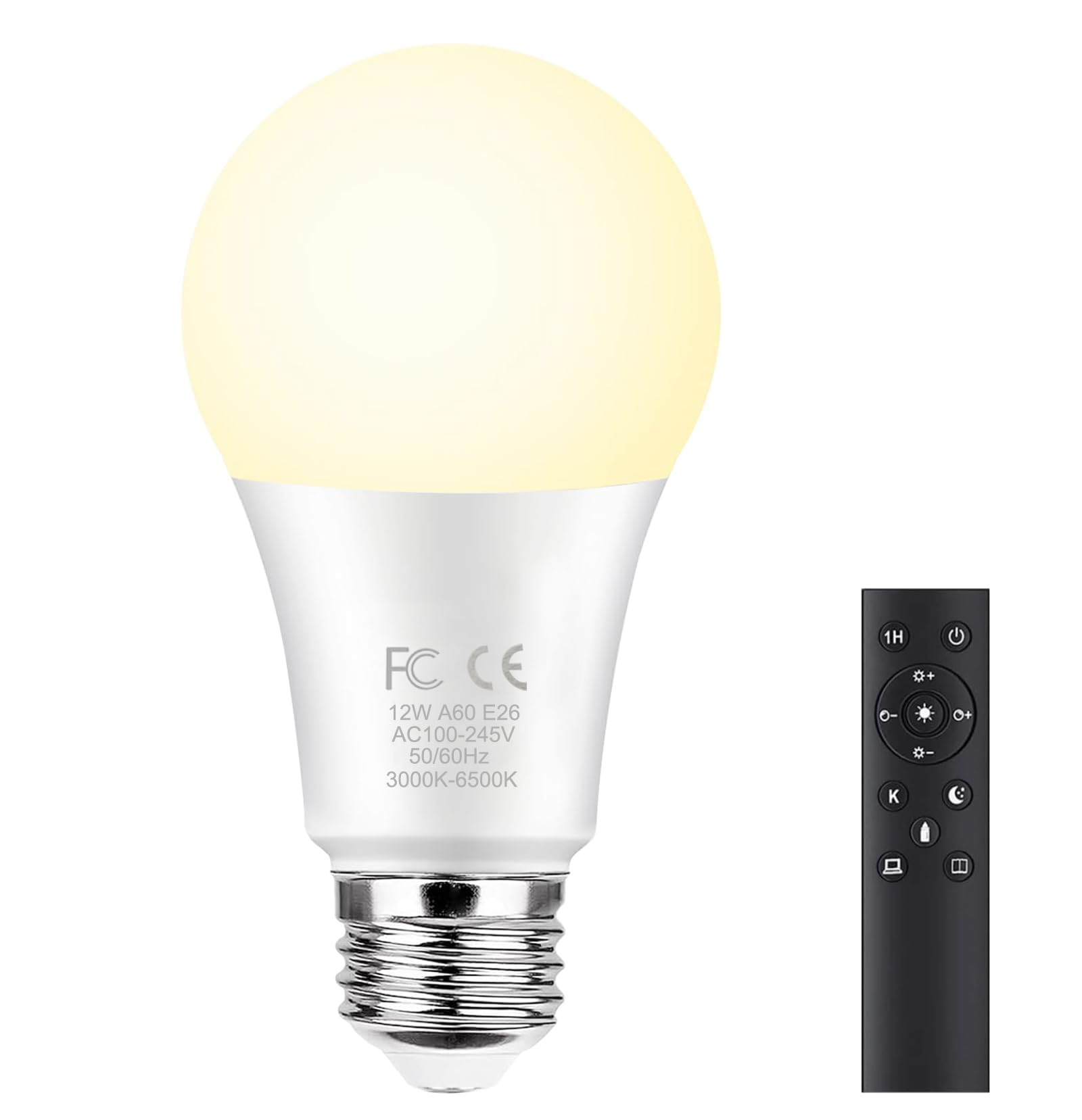 GRV 12W A60 Smart Light Bulb with a 2.4GHz Remote Control,Color