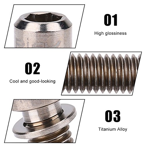 Titanium Bolts M6x18mm 4Pcs Mountain Bicycle Bike Disc Brake Clamp Bolt Fixed Screw with Gasket (M6x18 Titanium)