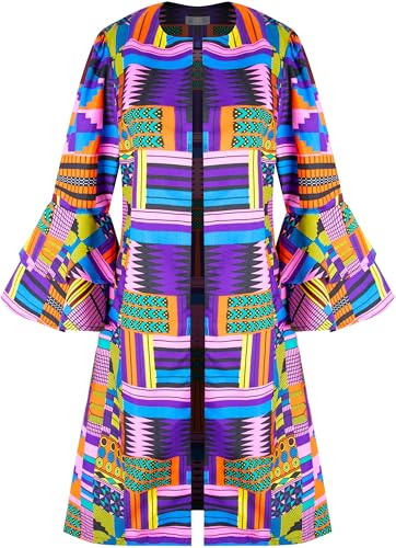 Image of SHENBOLEN Women African Print Jacket Dashiki Traditional Top Dress