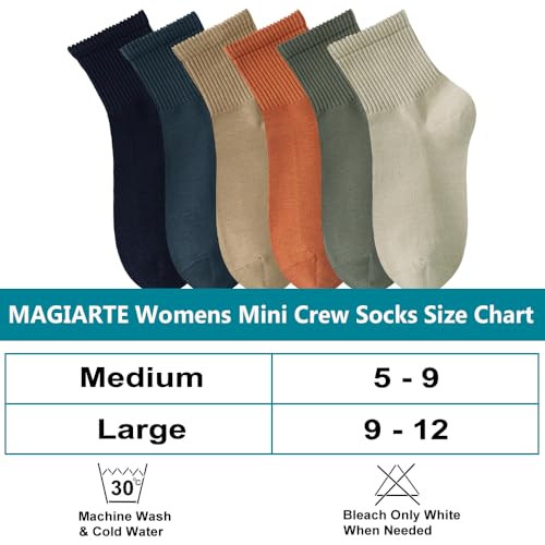 Image of MAGIARTE Womens Mini Crew Ankle Socks Athletic Casual Cotton Socks for Women