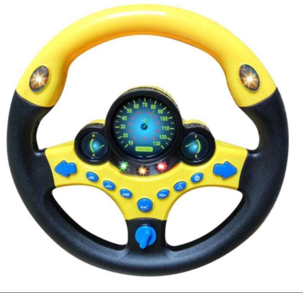 AMERTEER Simulated Driving Controller Portable Simulated Driving Steering Wheel Copilot Toy Children's Educational Sounding Toy Small Steering Wheel Toy Gift Funny Interactive Driving Wheel with Music