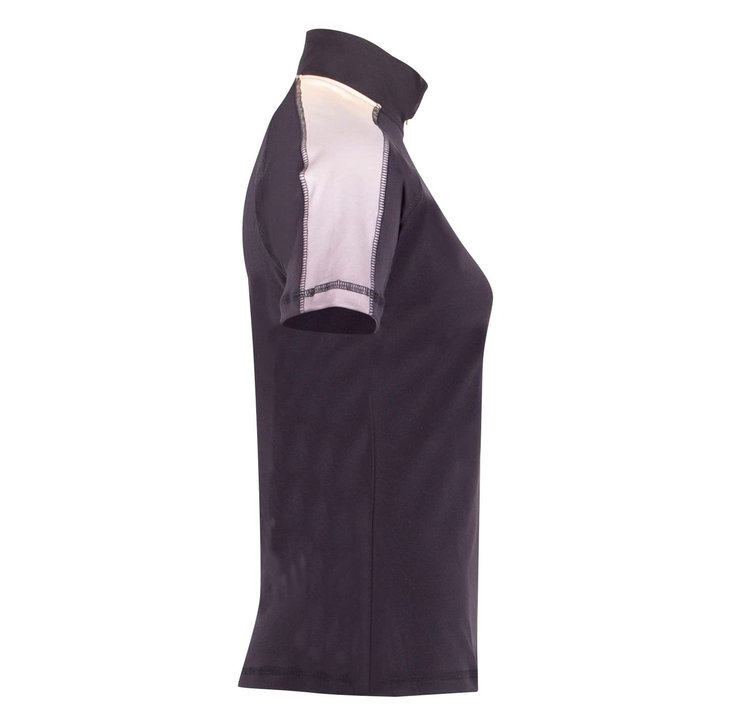 AK Aslan Short Sleeve Horse Riding Base Layer, AKRS-6062 (US, Alpha, XX-Small, Regular, Regular, Black/Gold)
