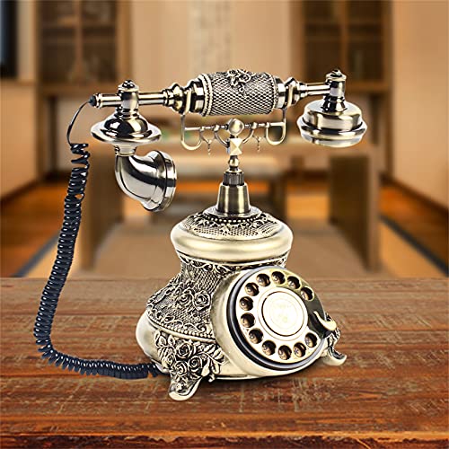 Teléfono fijo vintage con disco giratorio miniatura 3