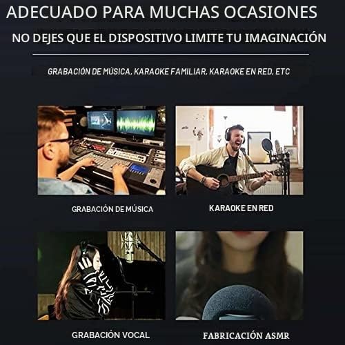 Mini mezclador de audio para PC, mezclador USB, 2 canales, micrófono/guitarra XLR + estéreo de 6,35 mm, 3,5 mm en alimentación Phantom de 48 V