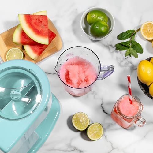 Image of Nostalgia Retro 40-Ounce Frozen Beverage Station - Slushie Machine and Ice Shaver with Automatic Mixing for Soda, Cocktails and Margaritas - Easy & Safe Use - Aqua