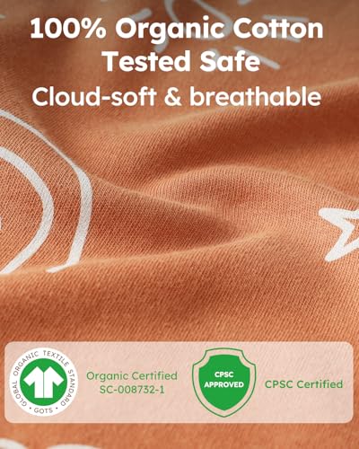 Image of Yoofoss Baby Sleep Sack 3-6 Months 100% Organic Cotton Long Sleeve Wearable Blanket Baby 2-Way Zipper 0.5 Tog Newborn Sleeping Sack, Lightweight