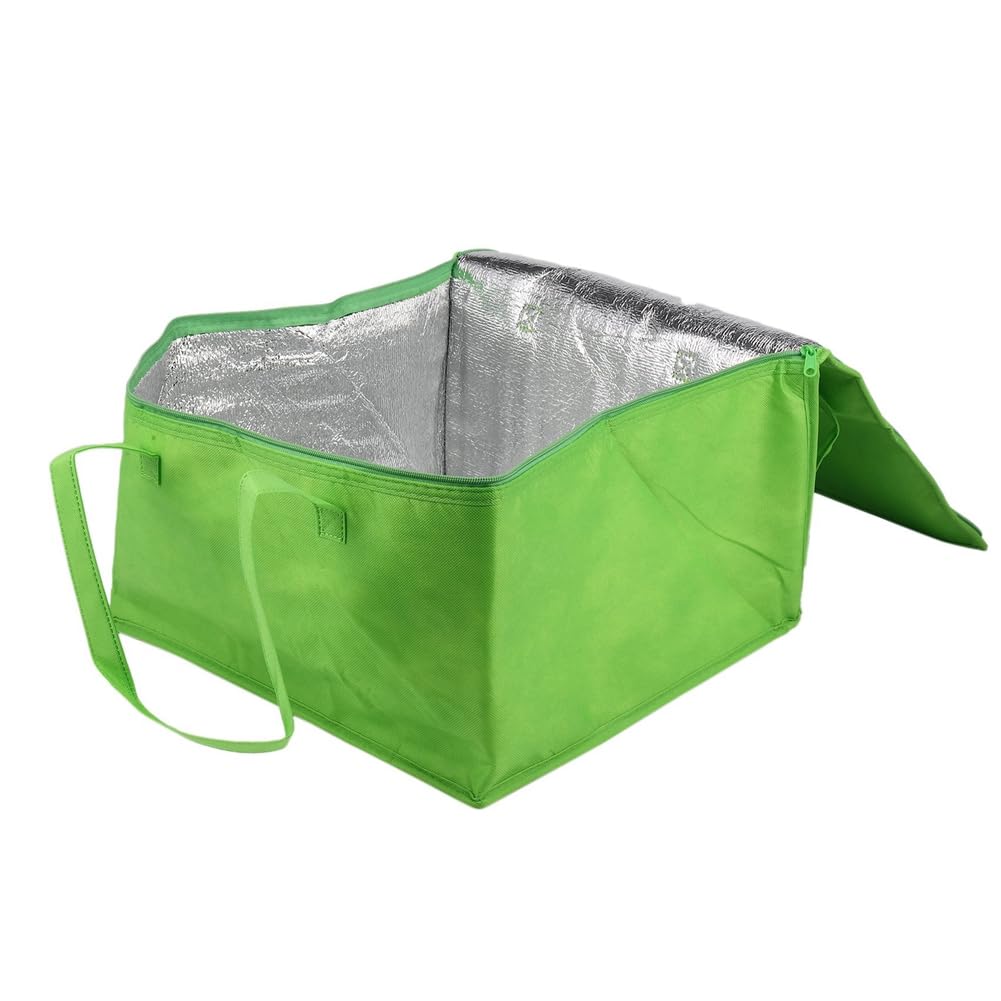 10X Pliable Grand Glacière Sac Portable Gâteau Alimentaire Sac Isolé Feuille D'Aluminium Boîte Thermique ÉTanche Pack de Glace Boîte à Lunch Boîte de Livraison Sac Vert