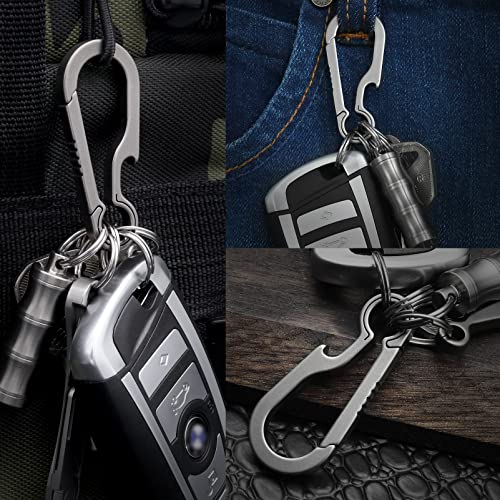 Image of Titanium Carabiner Keychain Clip, Minimalist Keychain Key Clip EDC Quick Release Hooks