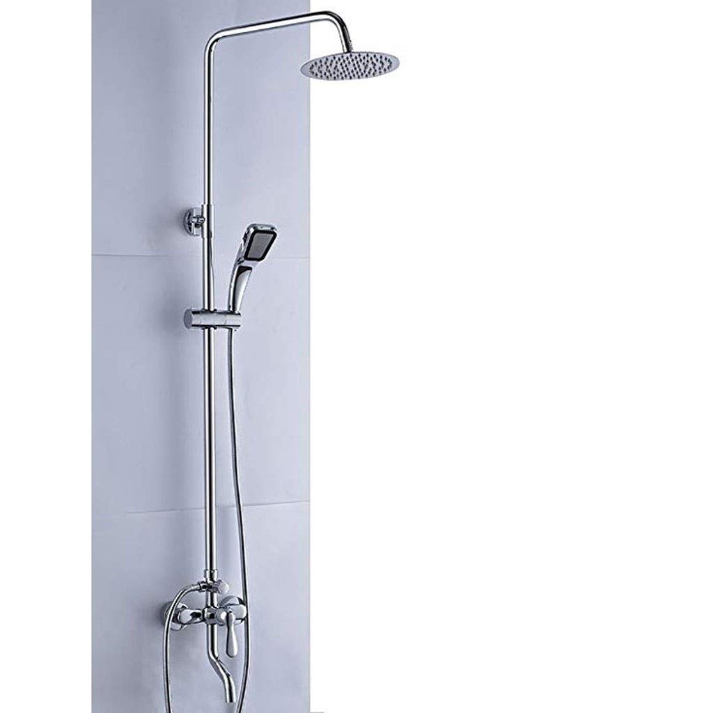 Pommeau de douche à effet pluie avec colonne réglable en hauteur et douchette