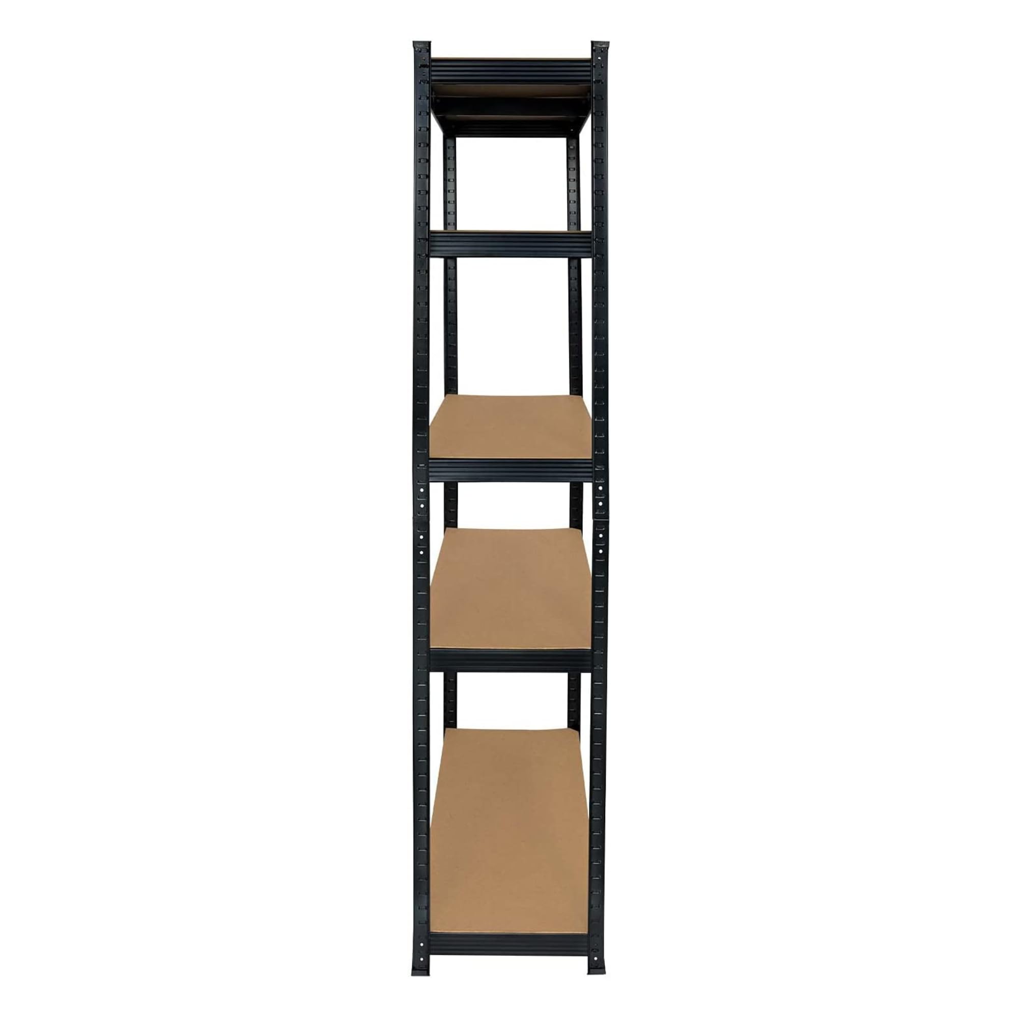 Pack 4 Estanterías Metálicas Negra 90x40x180 cm, Estructura de Hierro Anticorrosión y Baldas de MDF, Gran Capacidad de Carga, Sistema de Fijación Incluido, para Garaje, Trastero, Taller y Oficina