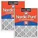 Nordic Pure 16x25x4 (3-5/8 Actual Depth) MERV 15 Plus Carbon AC Furnace Air Filters, Box of 2
