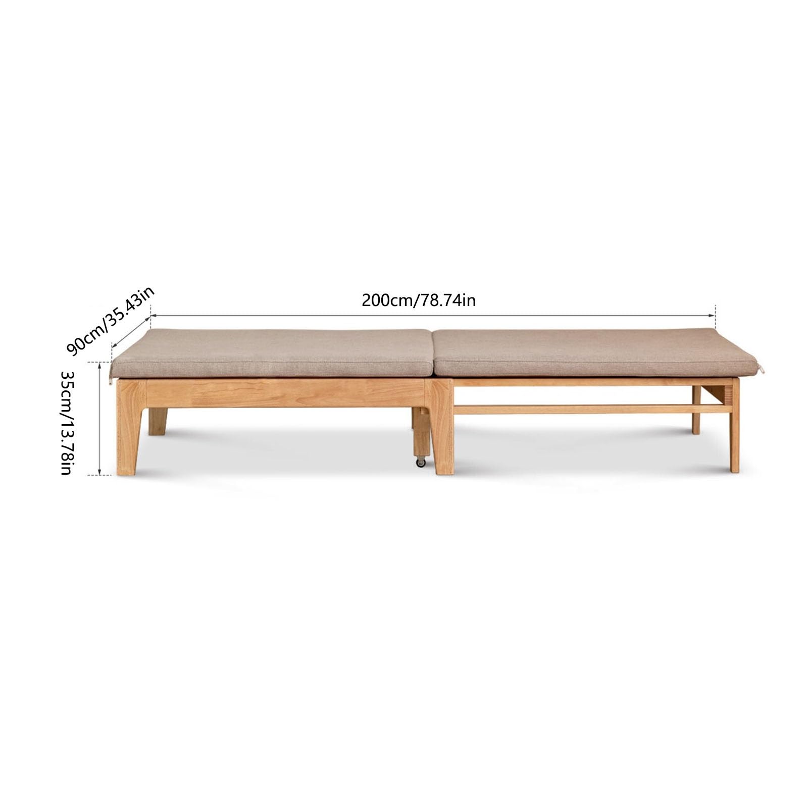 Divano letto pieghevole in legno, divano letto pieghevole salvaspazio, letti for ospiti pigri for piccoli spazi del soggiorno (Color : White-A)