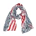 CTM® Womens Satin Long American Flag Scarf, Navy/Red