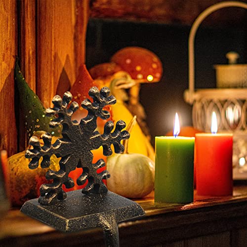 Hlzds 4Pcs Stocking Hangers For Mantel Retro Christmas Stocking Holders For Fireplace Vintage Mantel Stocking Holders Weighted Stocking Holders For Mantel Deer Snowman Santa Snowflake Xmas Decoration #TOP4