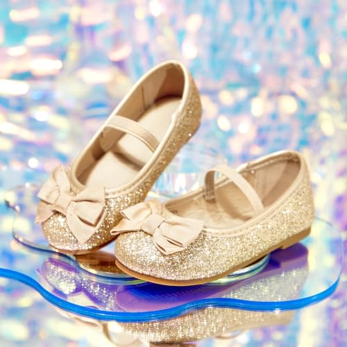 Image of GINFIVE Toddler Girls Dress Shoes Little Girls Mary Janes Ballerina Flats Shoes Toddler