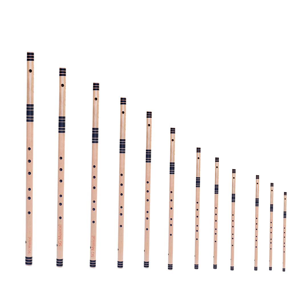 SG MUSICAL - Flutes, Complete SET of 24 Flutes (12 Medium & 12 Base), Premium Bansuri-image-15
