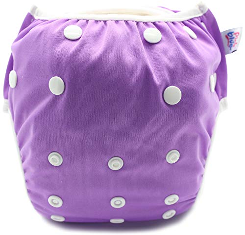 PINK & BLUE - Pañal bebé de tela de baño reutilizable y ajustable en colores para niños y niñas (trajes de baño), talla (4-16 kg) - Ecológico, suave para la piel del bebé