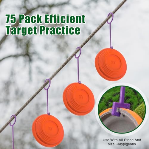 image for Lenwen 75pcs Clay Target Holders, Versatile Clay Pigeon Hooks Hanging 