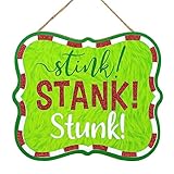 Craig Bachman 10' Wooden Sign: Stink Stank Stunk - Christmas Wreath Tree Decorative Ornament Wooden Sign Wall Door Hanger