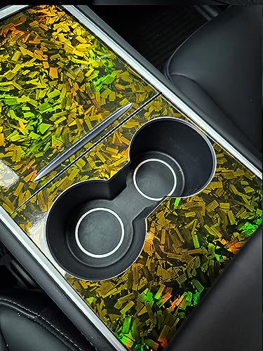 Image of LZLRUN Gloss Forged Carbon Fiber Self Adhesive Vinyl Wrap Film for Car Moto (Chameleon Gold, 1ft x 10ft) | Gloss Chameleon forged carbon texture, With install tools, Air release, Self-adhesive, For car moto furniture laptop