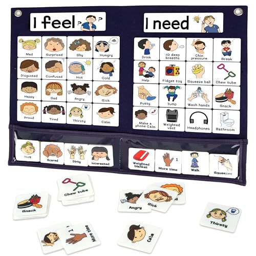 Image of CHEFAN Feelings Chart, Calm Down Corner Supplies, Daycare Essentials, Social Emotional Learning Activities, Autism Learning Materials, ADHD Tools for Classroom Daycare & Home