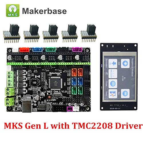 Panel de control de impresora 3D MKS Gen L V1.0 y MKS TFT32 5 unidades TMC2208 controlador con disipador de calor compatible para Ramps1.4/Mega2560 R3