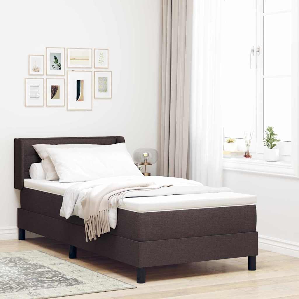 Poliester drewno sosnowe nowoczesne z zagłówkiem standard brązowy 200x80 cm