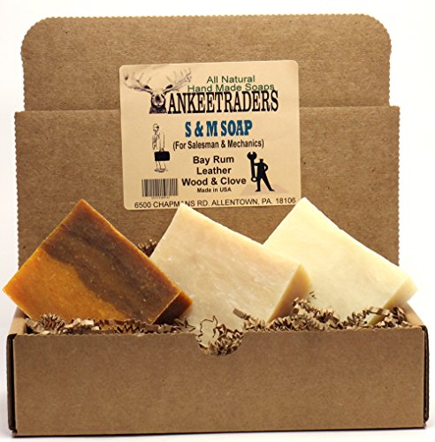 YANKEETRADERS S & M Soap (For Salesmen & Mechanics) Assortment Pack, All Natural, Handmade (3 Bars)