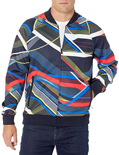 Sean John Men's All Over Curve Print Track Jacket, Night Sky, L