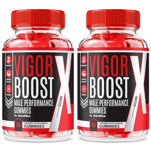 (2 Pack) Vigor Boost X - Vigor BoostX Performance Gummies For Men, Official VigorBoost X Male, VigorBoostX Gummys For Energy Levels and Performance, Official Vigor Boost X Review (120 Gummies)