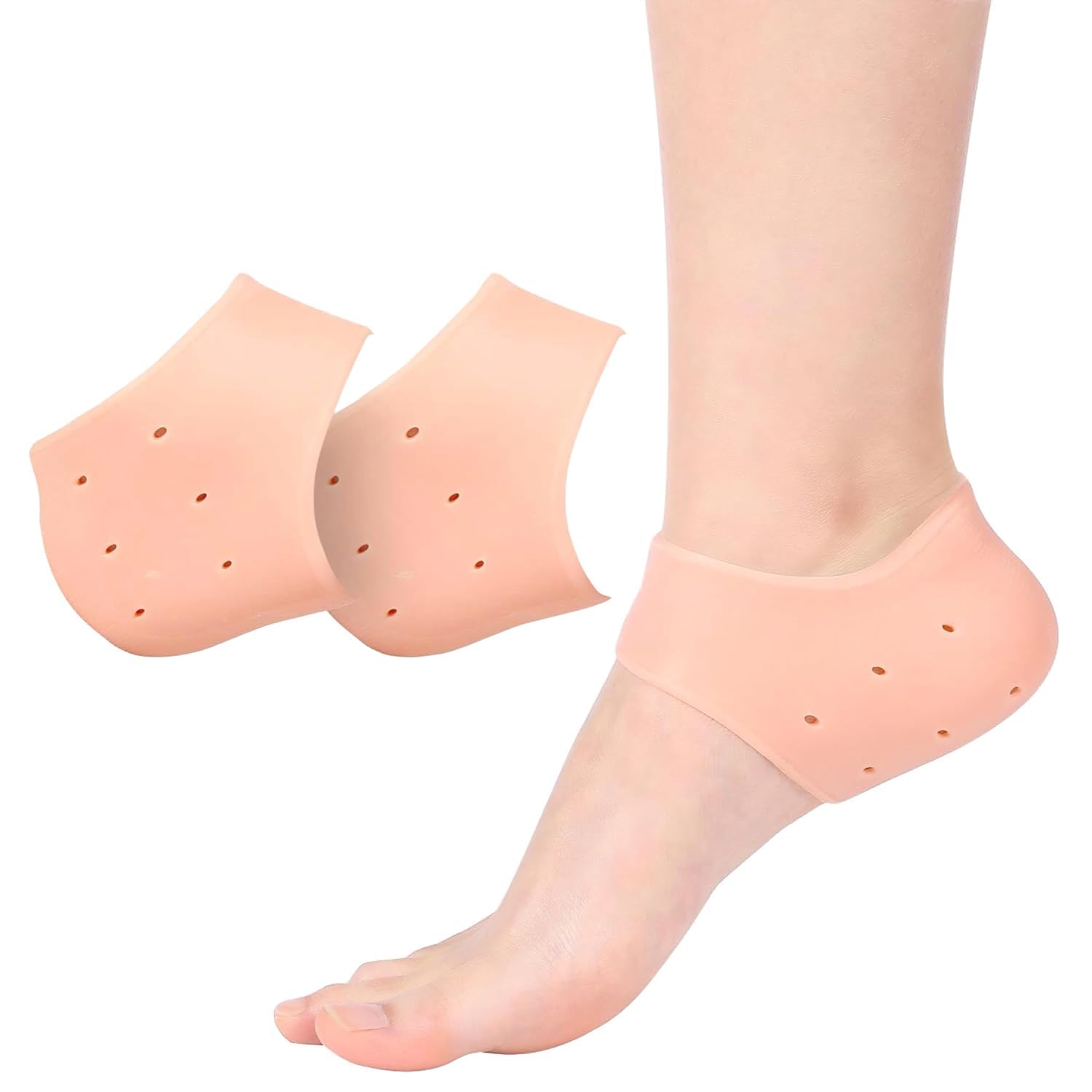 ARIME ADDA Silicone Gel Heel Pad Socks for Pain Relief | Heel Swelling Pain Relief | Anti Crack Moisturizing Socks for Dry Hard Cracked Ankles | Man and Women Gel Heel Protectors Free Size (True Beige) (B0DFMVV3HB) Amazon Price History, Amazon Price Tracker