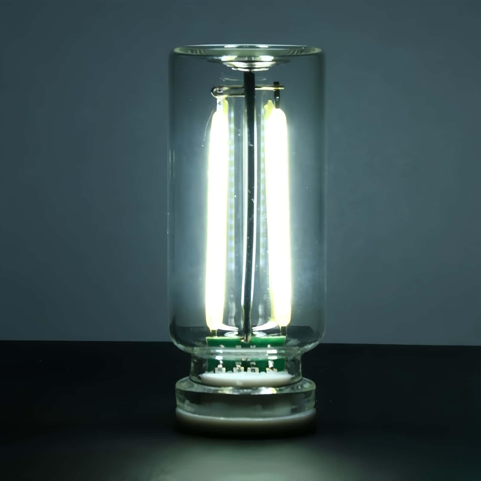 Snaptrol Vintage USB Touch Lamp, Dimmable Table Lamp with Glass Base - Portable Mood Lighting for Bedroom, Car, Camping, Night Light, Emergency Light, Gift Idea (White)