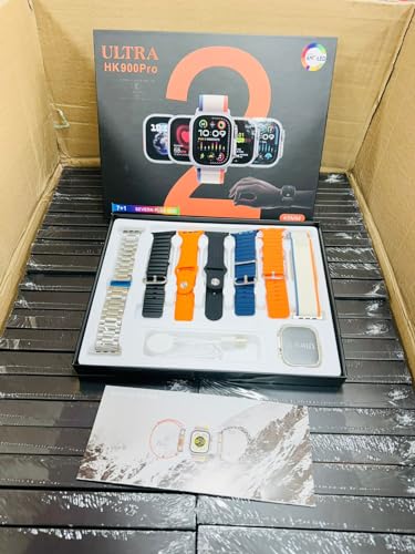 Image of GET IN THE GAME HK 900 PRO Ultra 2 Smart Watch with APLE Logo & AMOLED Display 49 MM BT Calling Smart Watch with 7 Different Straps & Wireless Charger, Multicolor