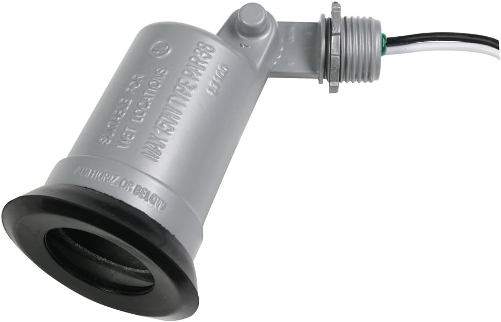 Hubbell-Bell LT100S Standard Outdoor Flood Light Lampholder, Gray