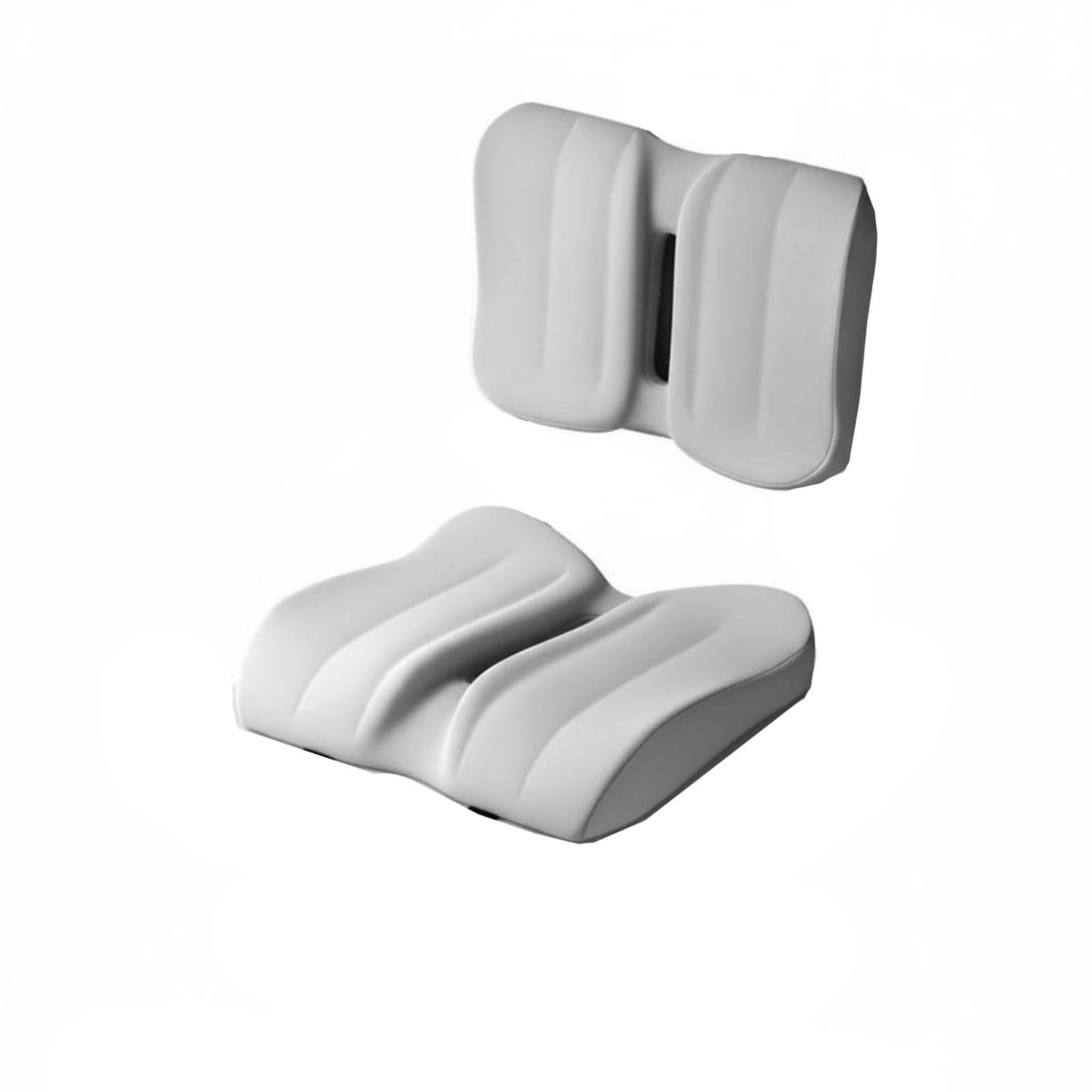 Cojín para Estudiante Cojín de Asiento Almohadilla Ergonómica Soporte Lumbar Soporte de Coxis Espuma Viscoelástica Funda de Poliéster Transpirable, Light Gray