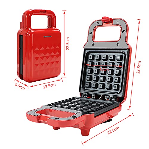 Mini Waffeleisen, FOGARI Antihaft-Beschichtung Waffeleisen, 700W Haushalts waffelmaschine mit Schließvorrichtung, zum… – Bild 3