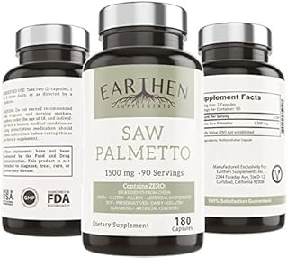 Saw Palmetto Supplement | Made with Organic Ingredients | 1500mg Per Serving - 180 Capsule 90 Servings | Vegan Friendly | China Free Ingredients | Non-GMO